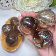 Load image into Gallery viewer, Smoky Quartz with Rainbow Small Sphere