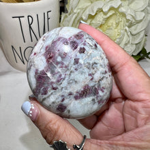Load image into Gallery viewer, Rubellite with Smokey Quartz Palm Stone