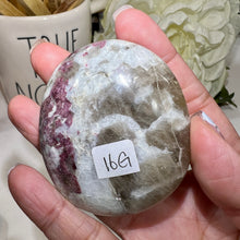 Load image into Gallery viewer, Rubellite with Smokey Quartz Palm Stone