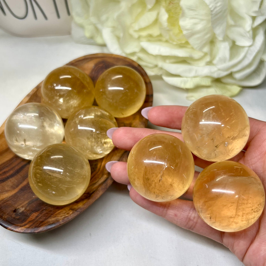 Honey Calcite Sphere