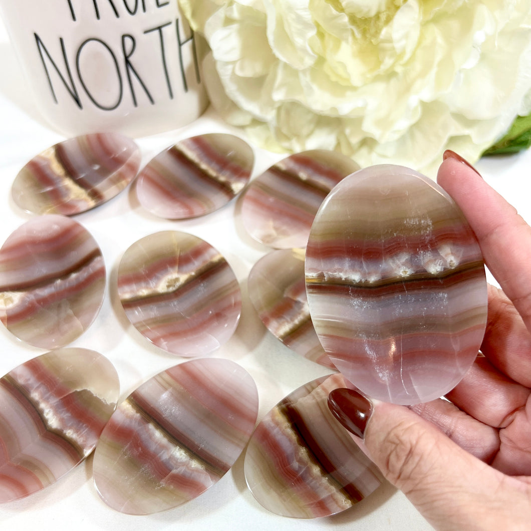 Banded Calcite Worry Stone