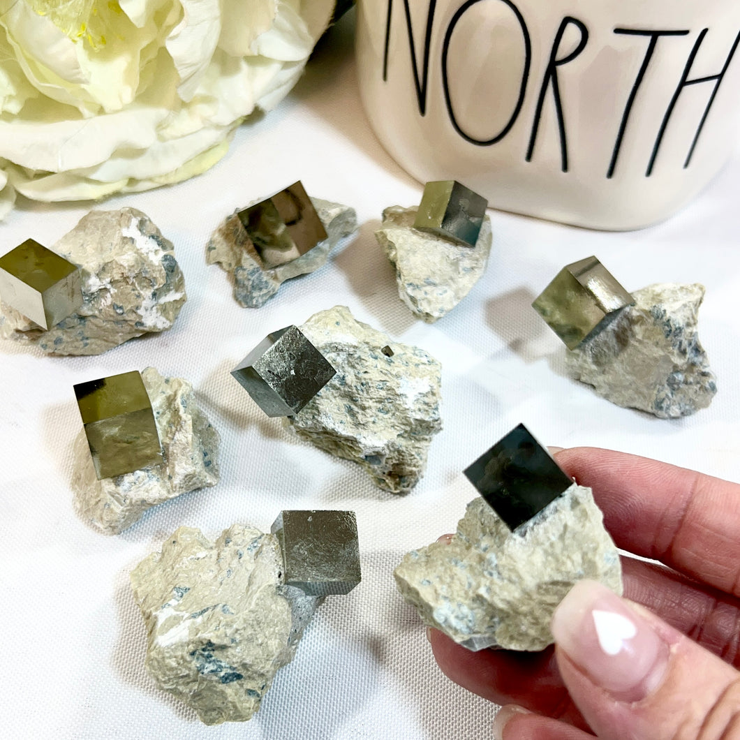 Pyrite Cube on Matrix